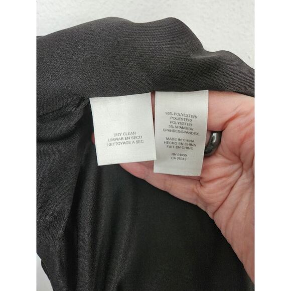 Anne Klein Faux Twist Front Dress Sz 12 Large Black/White Geometric Sleeveless - Picture 8 of 8